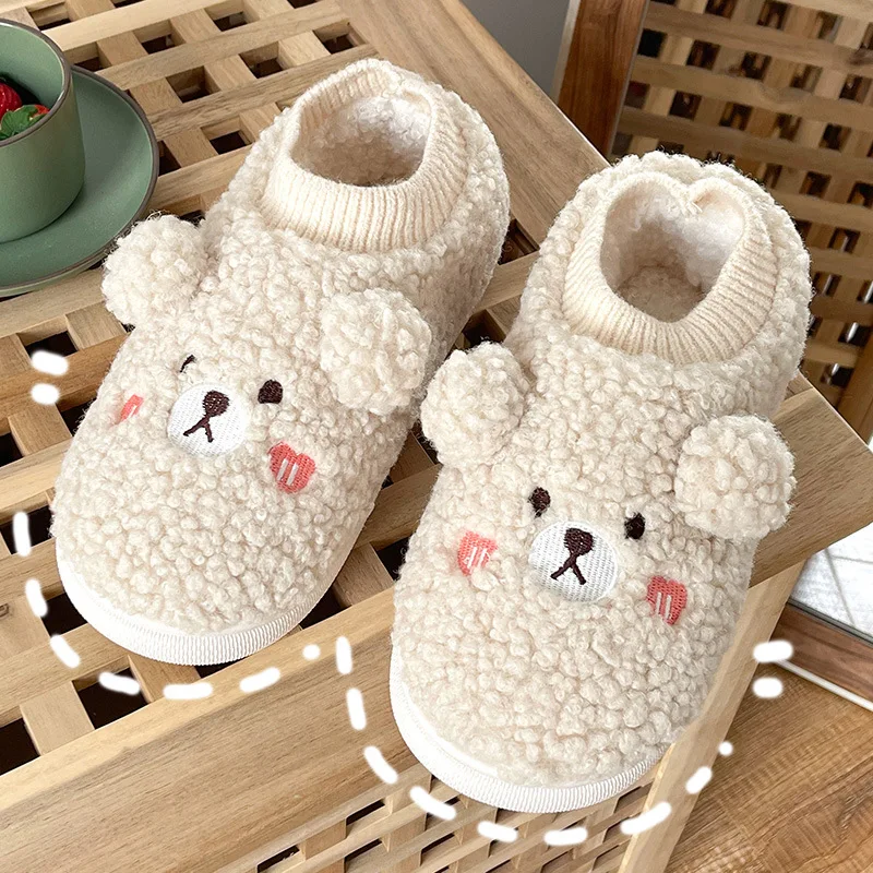 

Cotton Slippers Female Autumn And Winter New Net Red Cartoon Cute Student Dormitory Non-slip Warm Indoor Confinement Wear Shoes