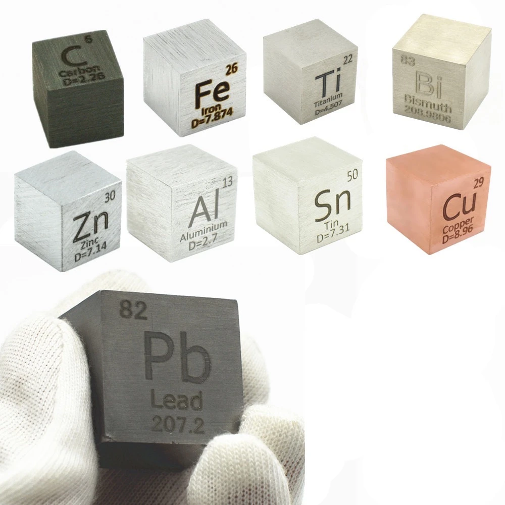 1 Inch Element Cube 25.4mm Metal Density Cubes for Periodic Table