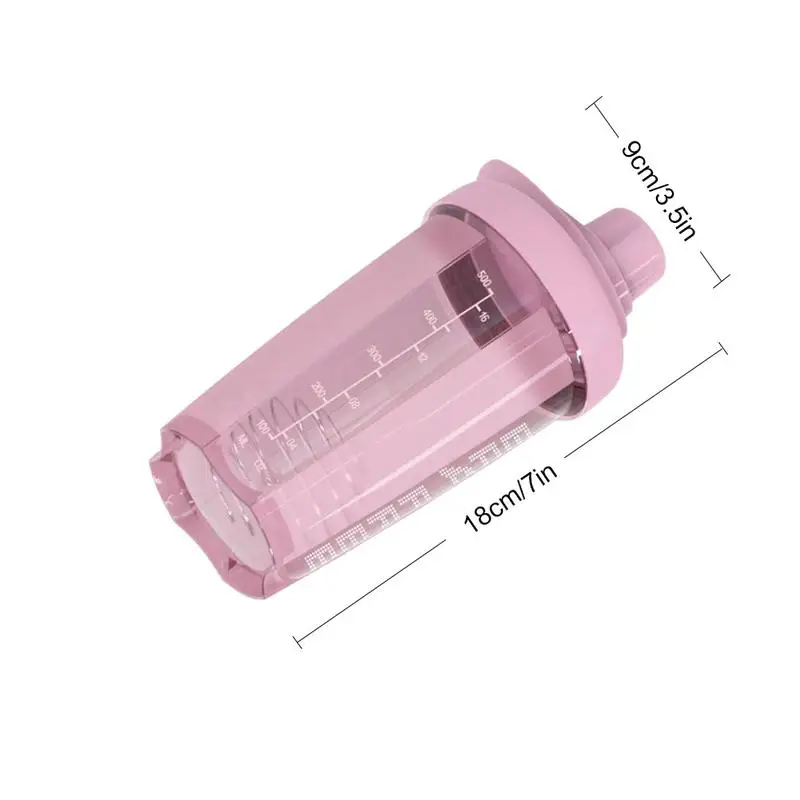 500ml Sports Shaker Bottle Whey Protein Powder Mixing Bottle Sports Fitness Water Cup With Time Marker Reusable Cups