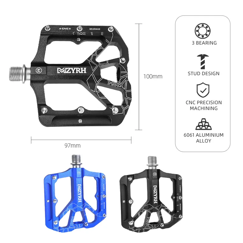 초경량 미끄럼 방지 자전거 페달, CNC BMX MTB 도로 자전거 페달, 사이클링 밀폐형 베어링 페달, 자전거 액세서리, 3 베어링