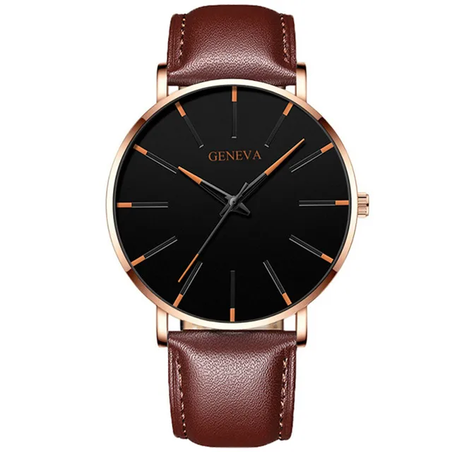 Exquisite Watches 2022 Male Elegant Ultra Thin Stainless Steel Business Quartz New Wristwatch Fashion Black Casual Watch For Men Leather Orange Rose