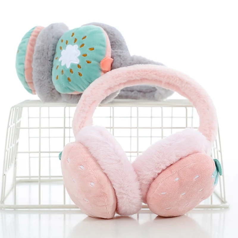 

Lovely Fruit Earmuffs Children Kids Keep Warm Winter Soft Earflap Outdoor Skiing Ear Muff Cartoon Headphone Warmer Plush Caps