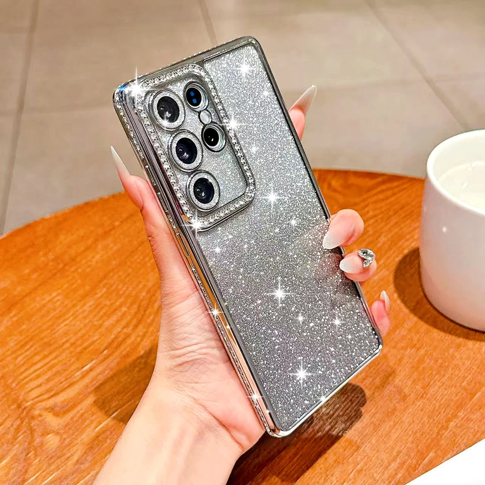 Luxury Bling Glitter Gradient Diamond Transparent Plating Case