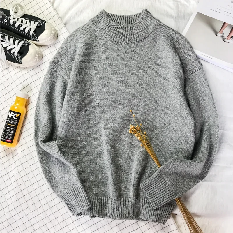 Light gray 900 solid color half turtleneck