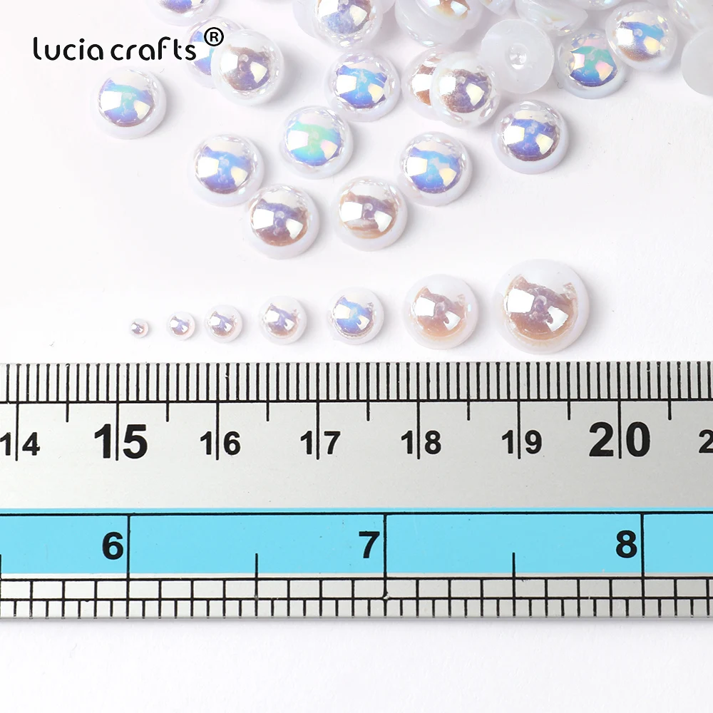 Stone Beads Imitation Pearl Beads DIY Crafts Bag Shoe Nail Art Decoration AB Pearl Bead Half Round Flatback Beads