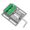 4 Inch Mini Precision Drill Press Vise Clamping Holding Throat Open Workbench Vice Black/Blue With 2 Pieces Magnetic Vise Pads 3