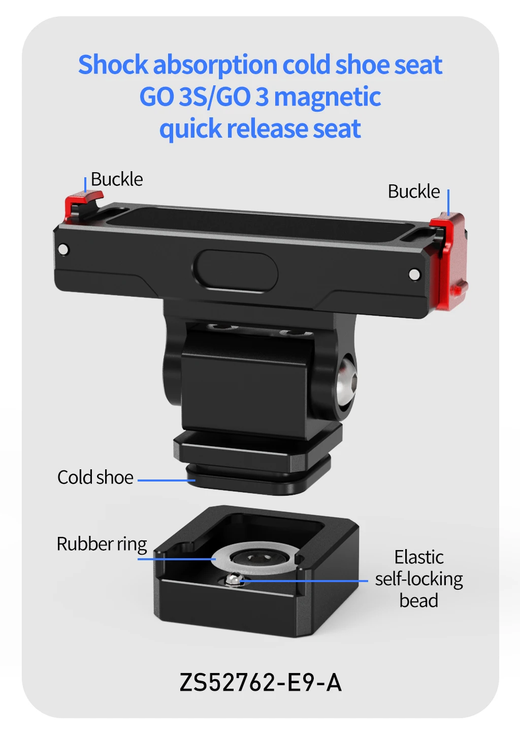 Für Insta360 Go 3 Go 3S Magnetische Schnellverschlussbasis 1/4" Schraube Kaltschuhhalterung Rucksack Schneller Clip für Daumen Kameraständer Halterung – Detail 30