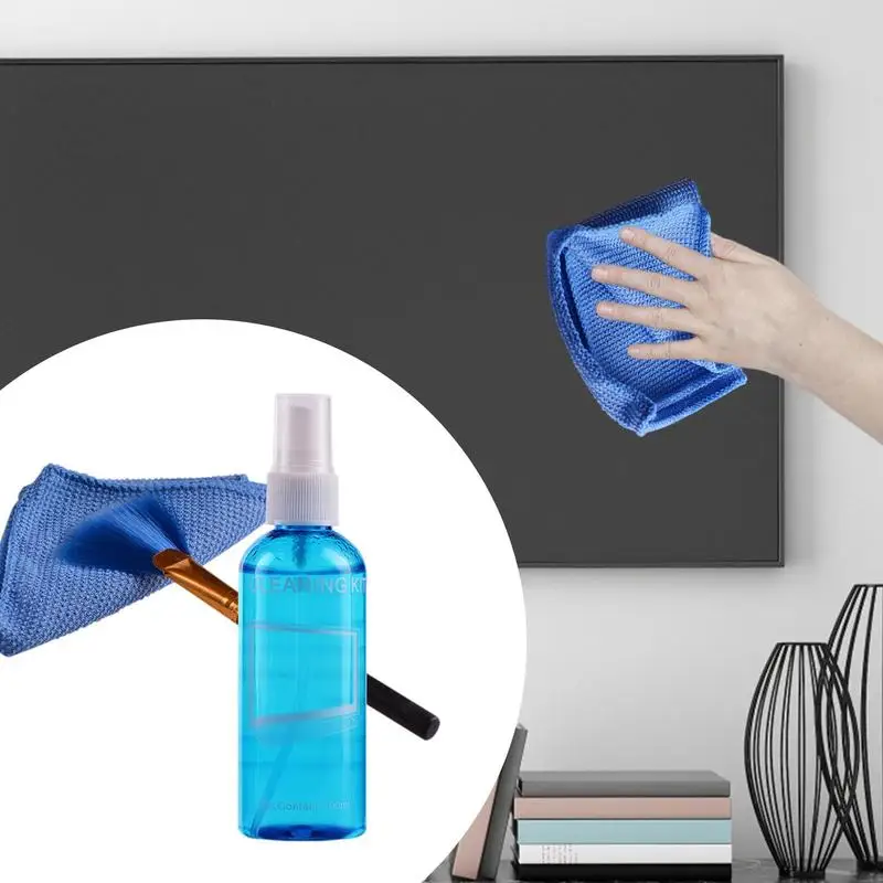 Screen Cleaning Spray Set 3 In1 Screen Cleaning Suits Kit With Brush For TV LED PC Monitor Laptop Tablet Keyboard Cleaner 2