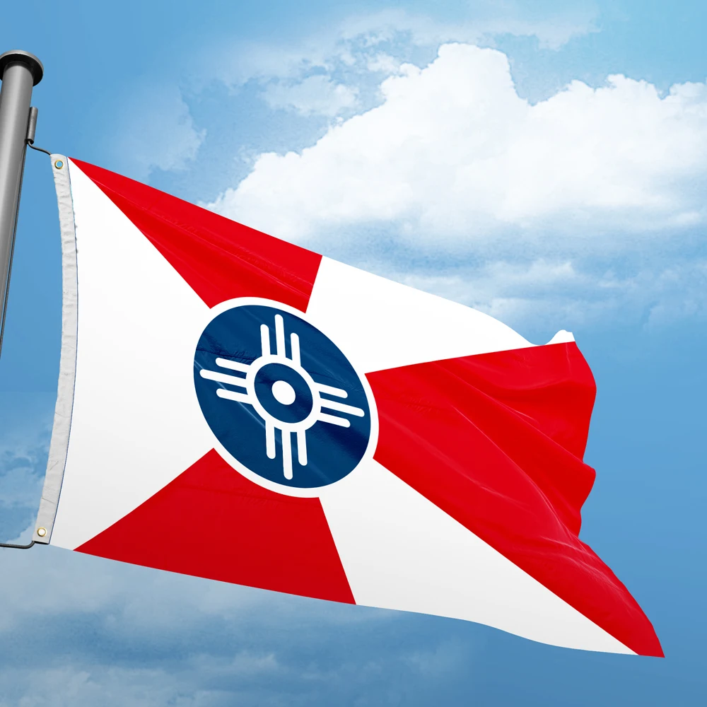 Kansas Wichita Flag 3*5FT 90*150CM USA States City Flags America Custom
