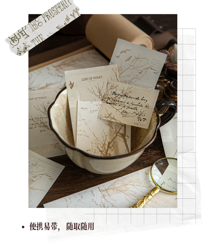 JIANQI 30 Blatt Dekor Scrapbook Vintage Materialien Papier Combo Kit DIY Junk Journal Collage Fotoalbum Retro Hintergrundpapier – Detail 15