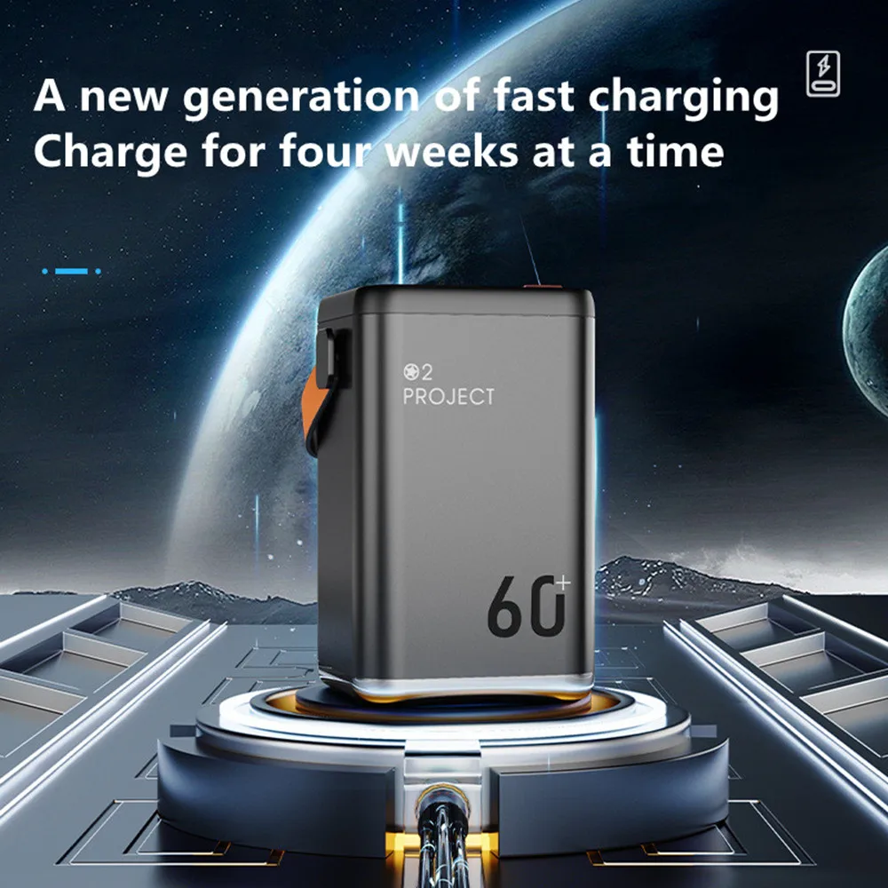 휴대용 캠핑 보조 배터리, 고속 충전, 강력한 대용량, 60000mAh, 휴대폰용 예비 파워 뱅크, 100000mAh