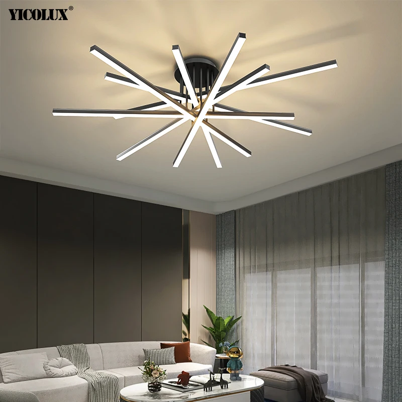 Remote Dimming Simple New LED Modern Chandelier Lights Living Dining Room Bedroom Villa Apartment Aisle Indoor Lighting Lamps