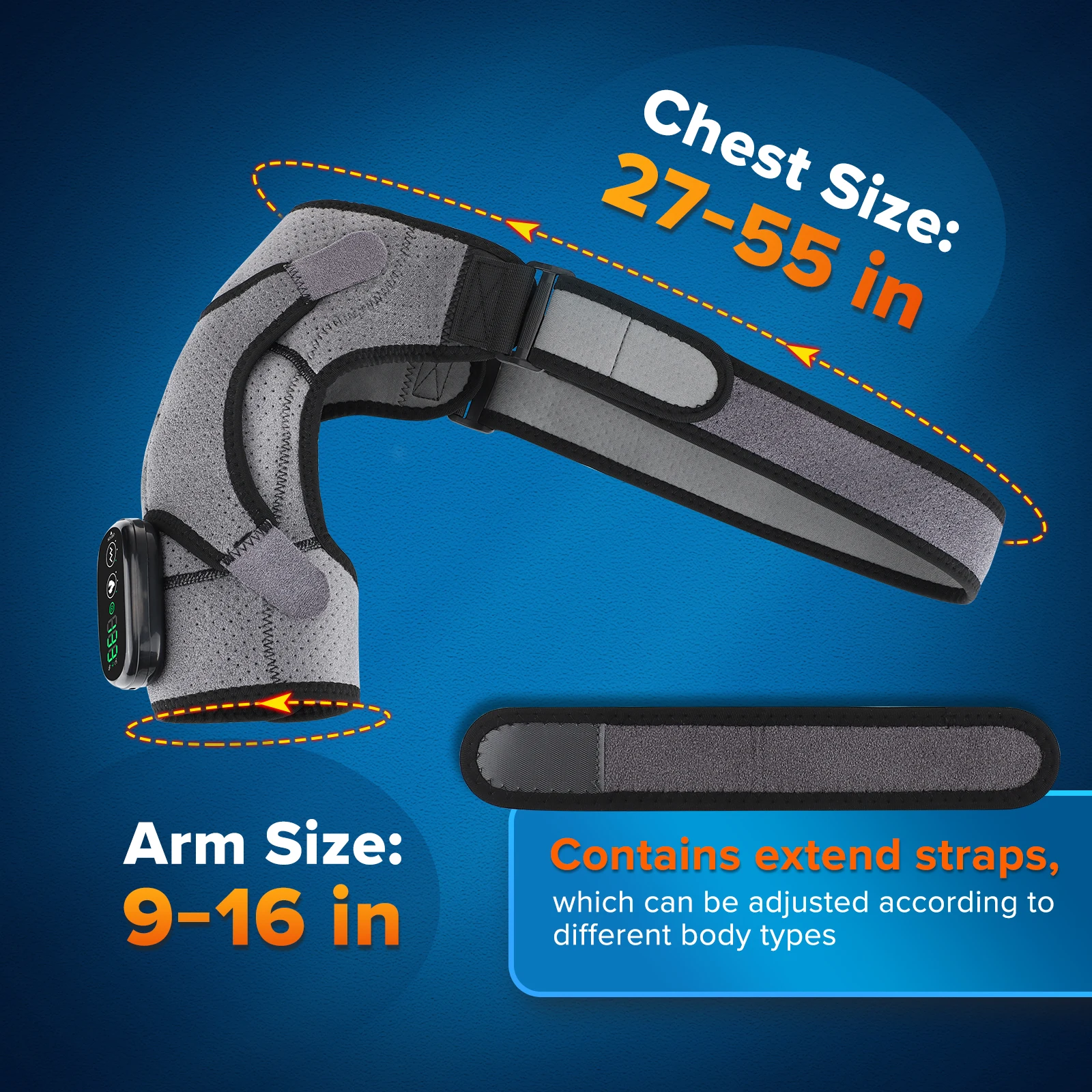 Electric Heating Shoulder Pad Smart Vibration Massager LED Display 3 Levels Adjustable Therapy Brace For Arthritis Pain Relief 9 Electric Heating Shoulder Pad Smart Vibration Massager LED Display 3 Levels Adjustable Therapy Brace For Arthritis Pain Relief 3