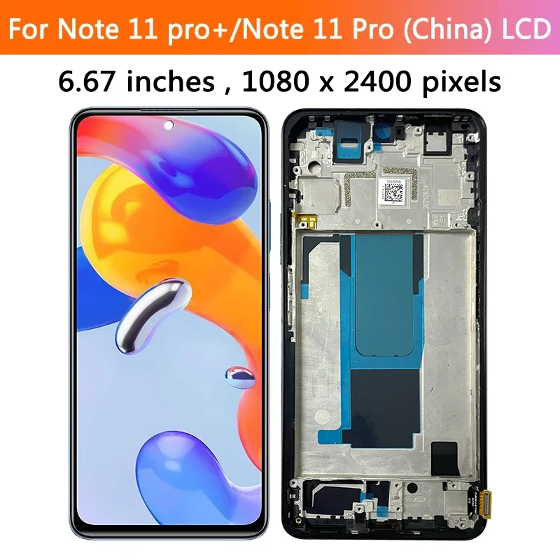 TOUCHSCREEN DISPLAY LCD FRAME BLU PER XIAOMI REDMI NOTE 11 PRO 5G ORIGINALE,REDMI NOTE 11 - Foto 6