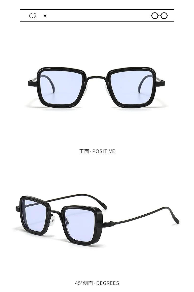 Vintage Metall Rahmen Quadrat Sonnenbrille Für Frauen Männer Punk Sonnenbrille Weibliche Brillen Oculos De Sol für Männlich Weiblich Brillen – Detail 12