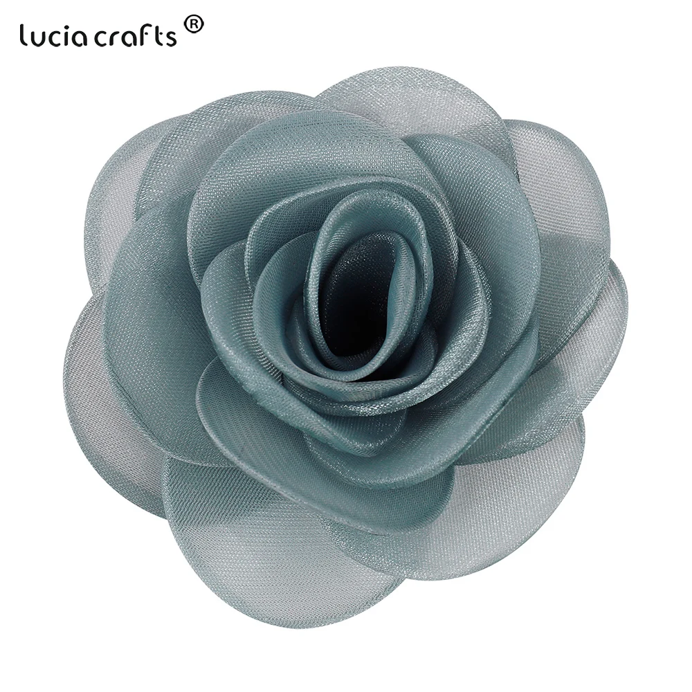 Fashion  Artificial  Fabric Flower Head  For Dress Wedding Bouquet Jewelry Accessories Brooch  Making  R0839 images - 6