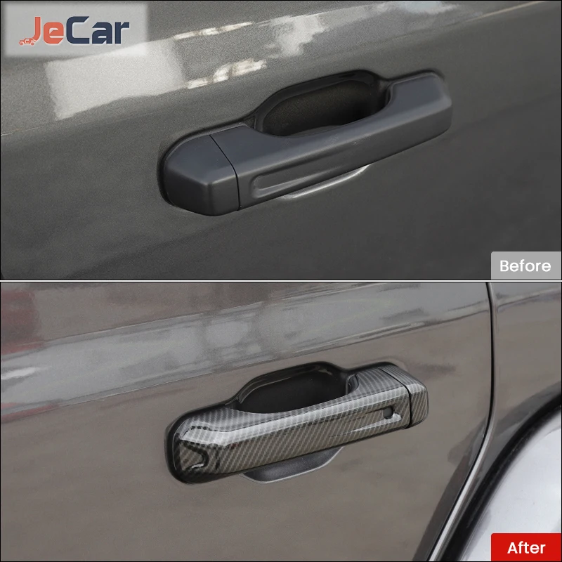 ABS 자동차 도어 핸들 장식 트림 커버 스티커 쉘 지프 랭글러 JL/Jeep JT Gladiator 2018 Up 자동차 액세서리 스타일링