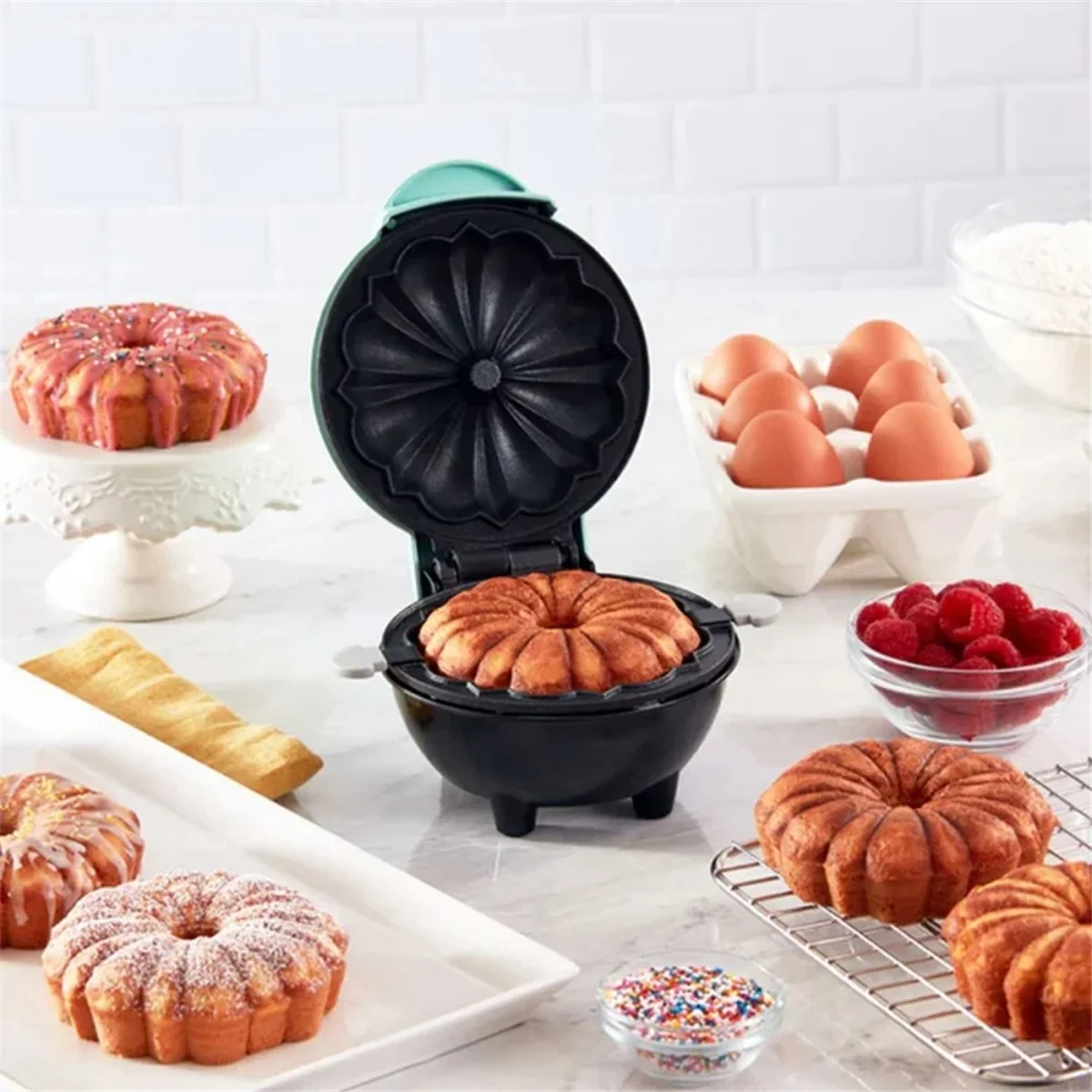 BABZ Min Make-Waffle Household Pumpkin Pie Machine Children Breakfast Machine Mini Baking Mini EU Plug