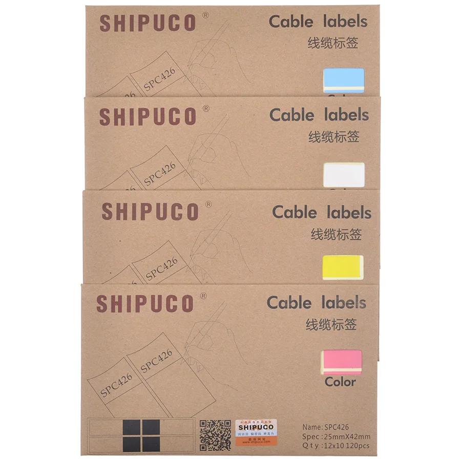 SHIPUCO-Wrap-around Mesh Cable Labels Sticker, Handwritten Waterproof Color Sticker, Number Tube Sticker