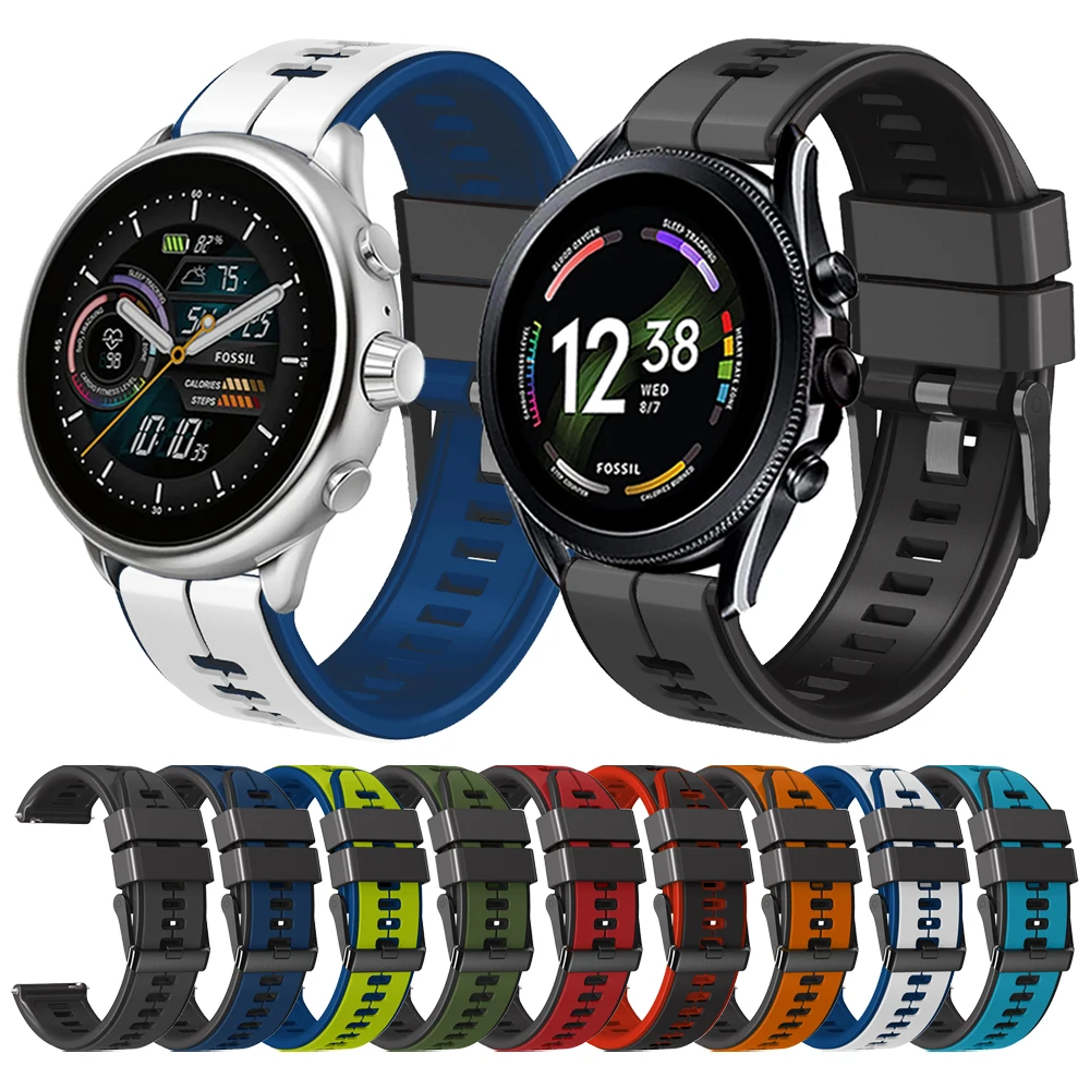 Cinturino Da 22Mm Per Fossil Gen 6 44Mm Gen6 / Gen 5 5E Cinturino In Silicone Per Fossil Gen 6 Wellness Edition 20Mm Accessori Per Bracciali