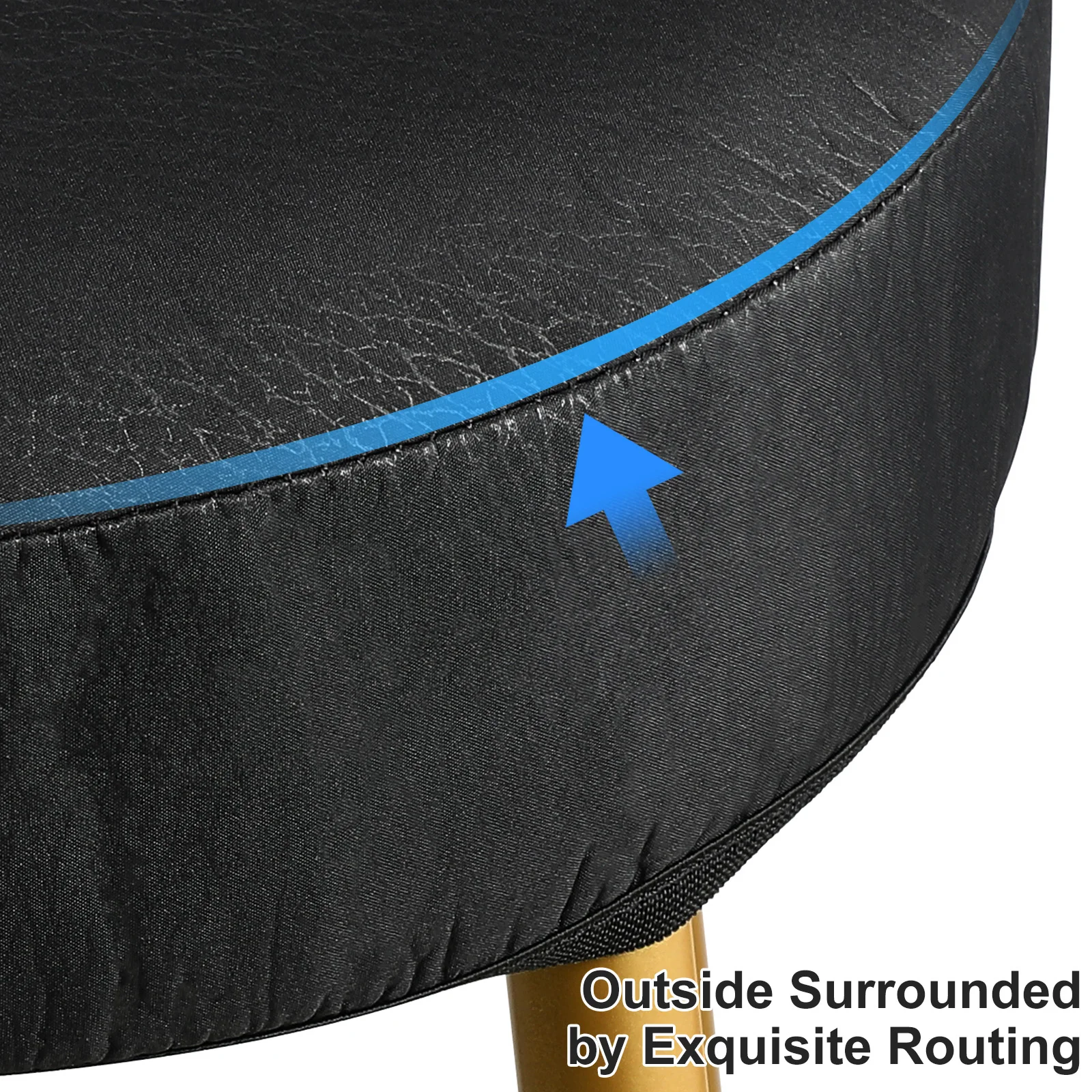 Thick Elastic Barstool Seat Cushion Cover Practical Stool Cover Round Chair Protector for Home Shop - Black (Diameter 35cm ) 4