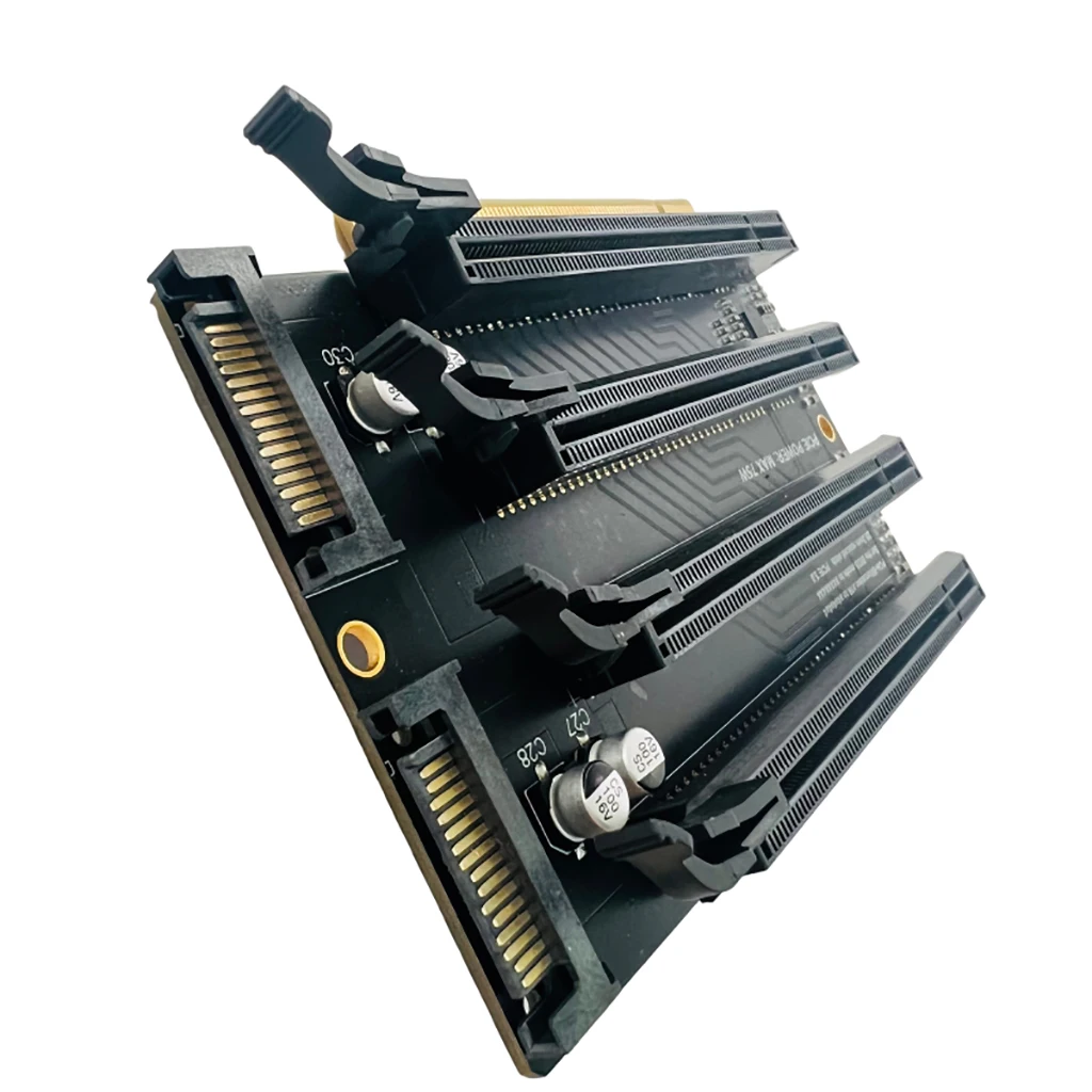 PCIe-Bifurcation x16 - x4x4x4x4 확장 카드 PCI-E PCI-Express 3.0 x16 1 - 4 Gen3  어댑터 카드 SATA 전원 포트 분할 카드 PC-Freehip.co.kr