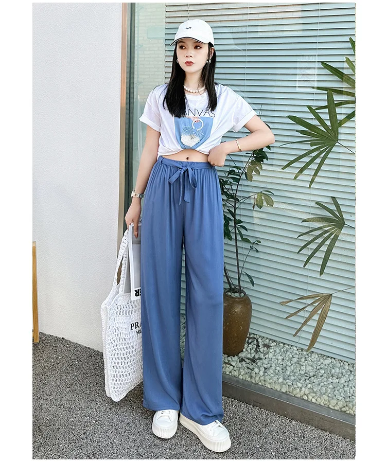 Casual Neue Pyjama Hosen Frauen Hohe Taille Nachtwäsche Gerade Hose Frühling Herbst Hause Tragen Pyjamas Hosen Nachtwäsche Frau – Detail 3