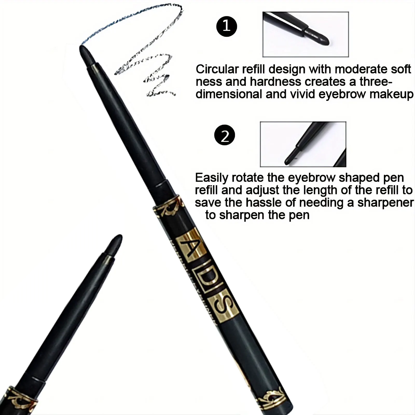 3pcs Long-Lasting Waterproof Black Eyeliner Pencils - Smudge & Sweat Proof for Bold Eye Makeup, Perfect Gift 5