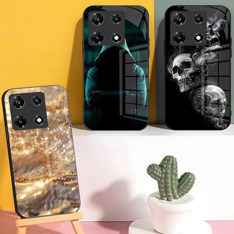 Luxury Shockproof Tempered Glass Phone Case Cover