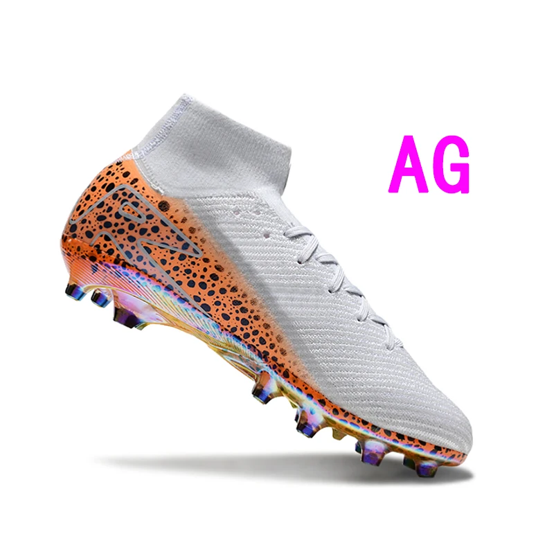 Men Soccer Shoes Professional Football Boots AG Kids Adult High Ankle Match Cleats Fast Training Sneakers
