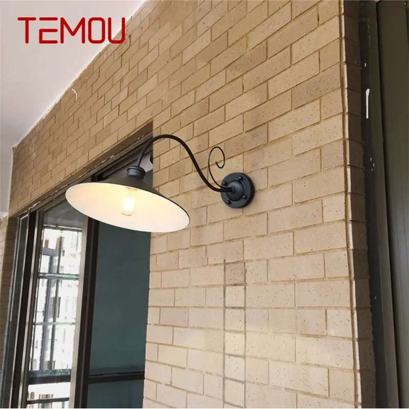 

·TEMOU Wall Lamp Outdoor Classical Sconces Light Waterproof Horn Shape Home LED For Porch Villa