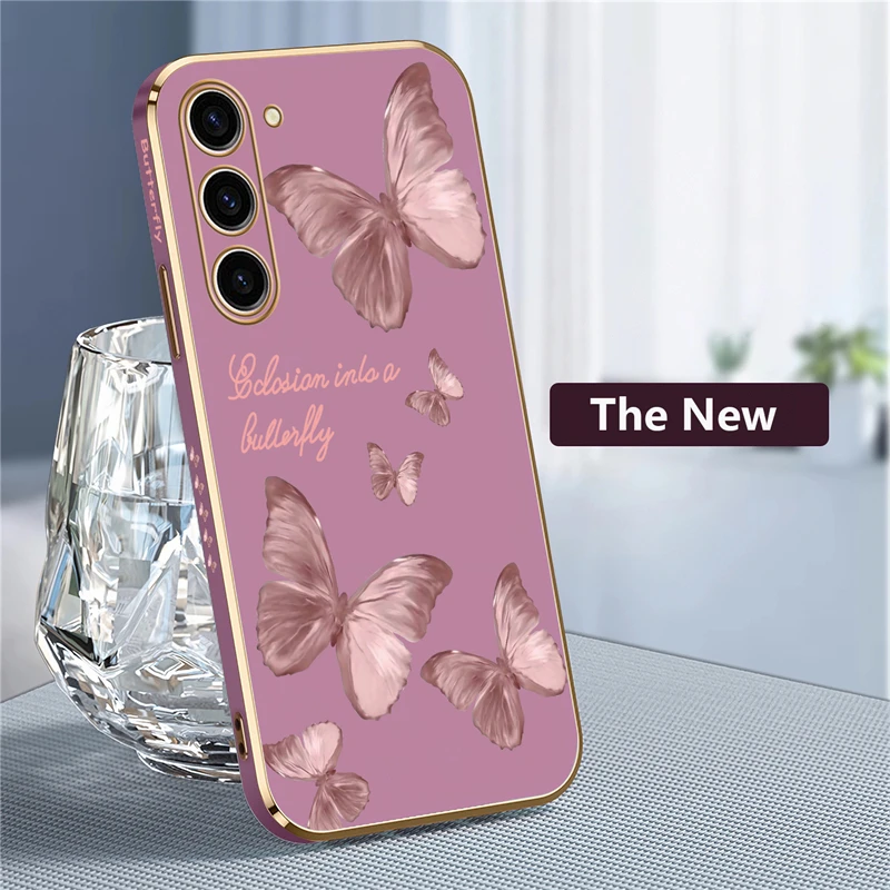 Elegant Butterfly Plating Soft Phone Case Cover