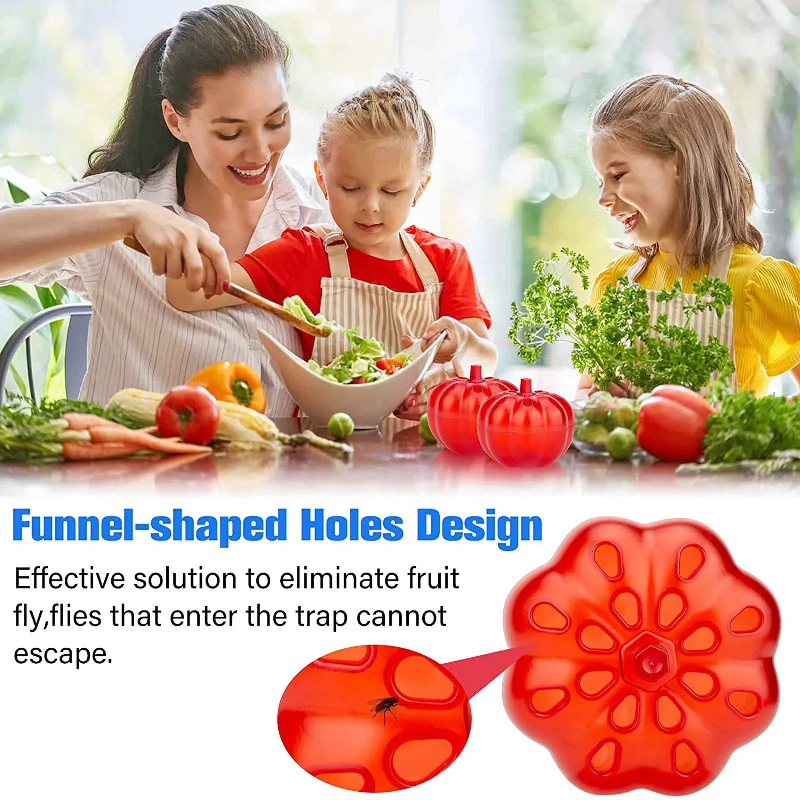 Small Pumpkin Fruit Fly Insect Trap Drug-Free Fruit Fly Insect Trap killer Catcher Pest Control Products Kitchen 4pcs