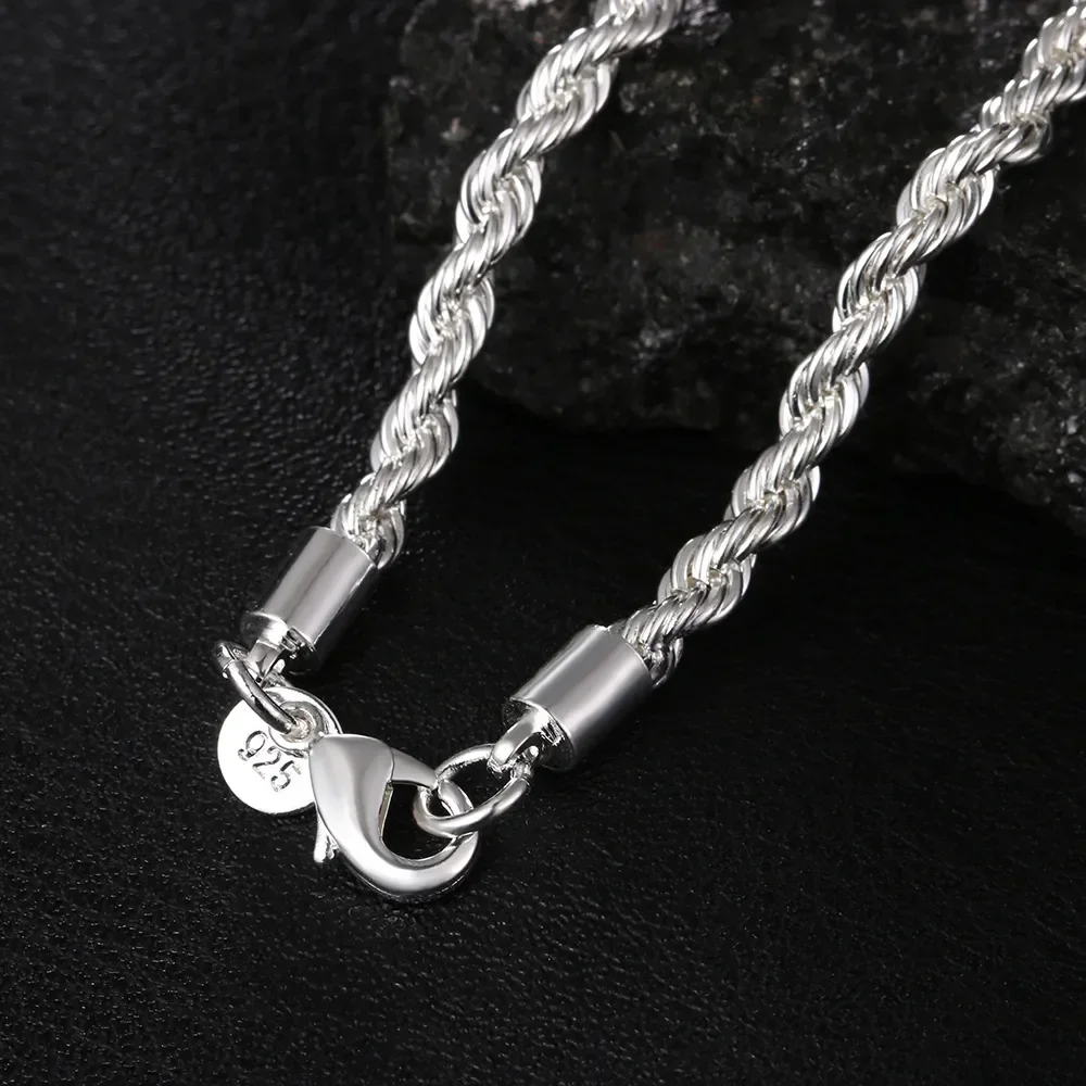 Jewelry Set Silver Jewelry Silver Jewelry Set Silver Color Christmas Gifts European Style 2MM Flat Chain Necklace Bracelets Fashion for Man Women Girls