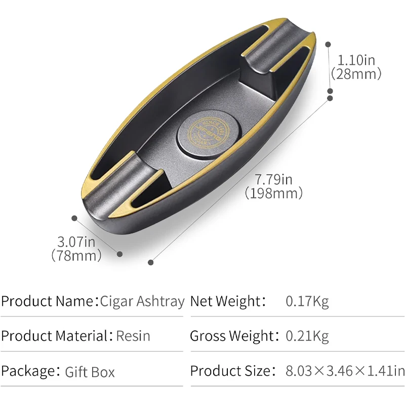 Monsoon boat shaped cigar ashtray lightweight and portable ashtray luxurious and atmospheric dual slot for home office outdoor portable ashtray,cigarettes ashtray,silicone ashtray,stainless steel ashtray,metal ashtray,air purifier ashtray,wood ashtray,ceramic ashtray