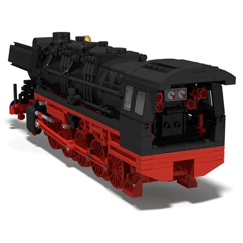 도시 자동차 모델 MOC 빌딩 벽돌 증기 기관차 DR BR 50 기차 모듈 형 기술 선물 휴일 조립 어린이 장난감 정장
