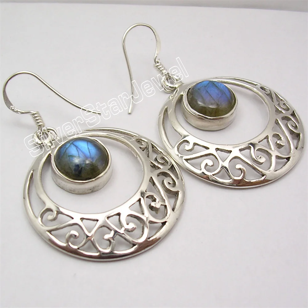 

Many Color Semi-precious Stone Earrings 1.8" Women