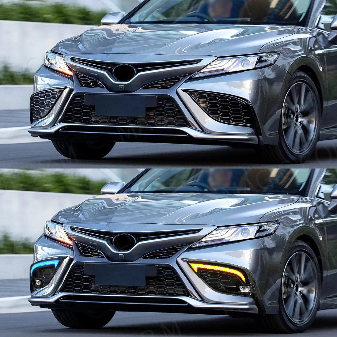 LEDデイタイムランニングライト,3色,車のヘッドライト,フォグライト 