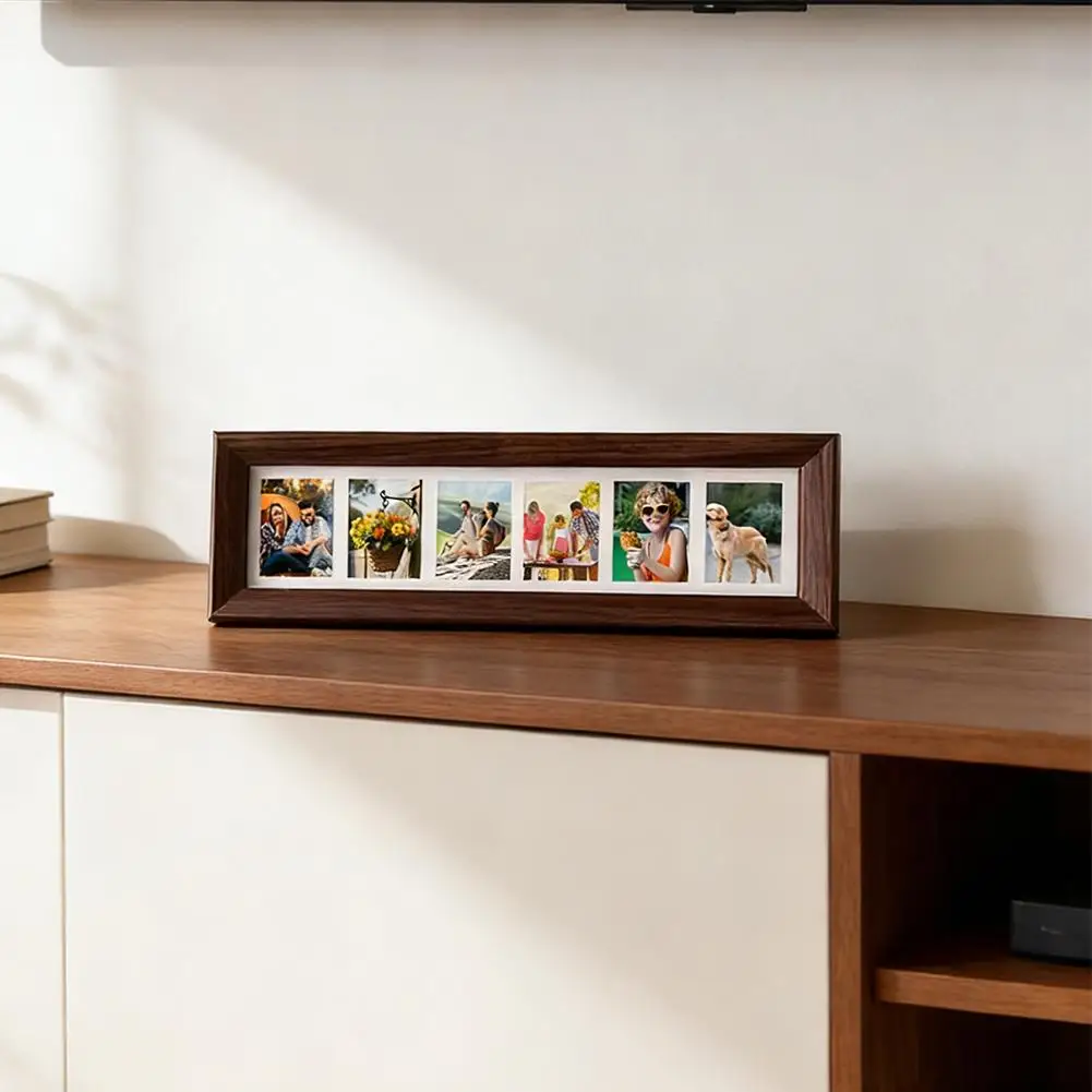 Cornice da 3 Pollici con 6 Scomparti, Cornice Rettangolare per Foto, Decorazione per la Casa, Ornamento con Cinque Slot Individuali per Immagini, Regalo per Anniversario - Image 2