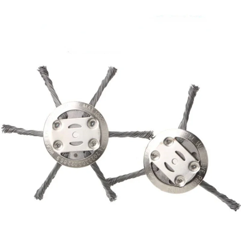6inch Steel Wire Wheel Head Grass Trimmer Head Universal Weed Brush Fit Straight Shaft Brushcutter Removal Moss Rust 4