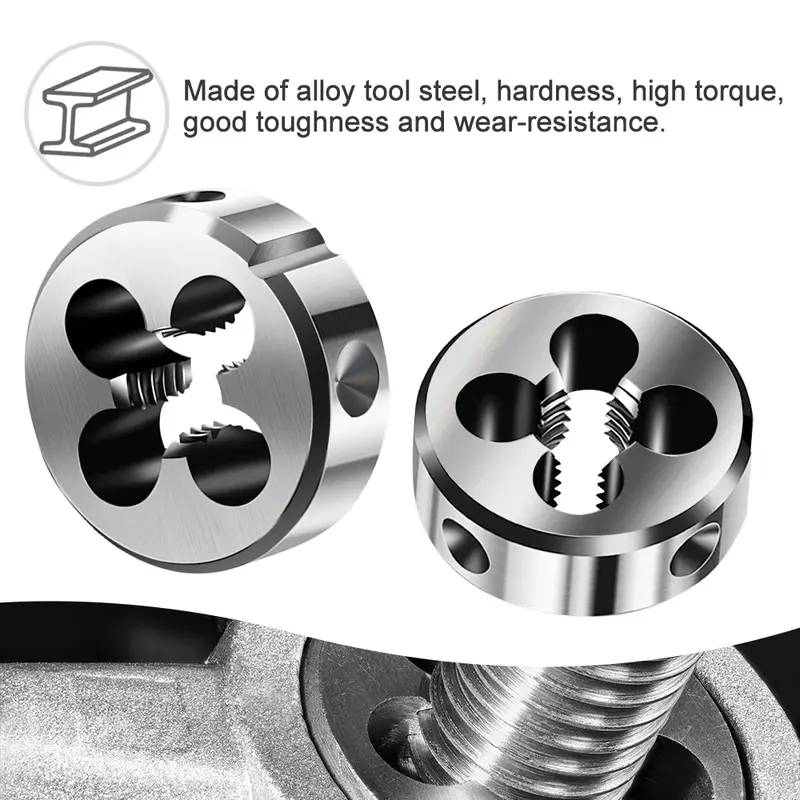 XCAN Thread Die Right Hand Metric Round Die Alloy Steel Threading Die Metal Cutting Tools M1 M2 M3 M4 M5 M6 M8 M10 M10 M12 M14 - Image 3