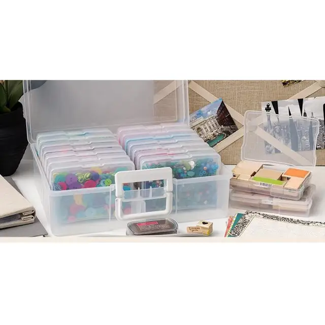 Photo Storage Box 4x6 Crafts Seeds Stickers Cards Case Container Colorful -  AliExpress