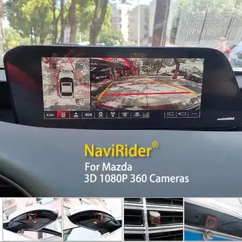 Per Mazda CX-9 MX-5 CX-4 CX-30 CX-50 CX-5 CX-7 Android 14 Auto Telecamera da 360 gradi 3D Blind Spot Vision Surround Parcheggio Retromarcia