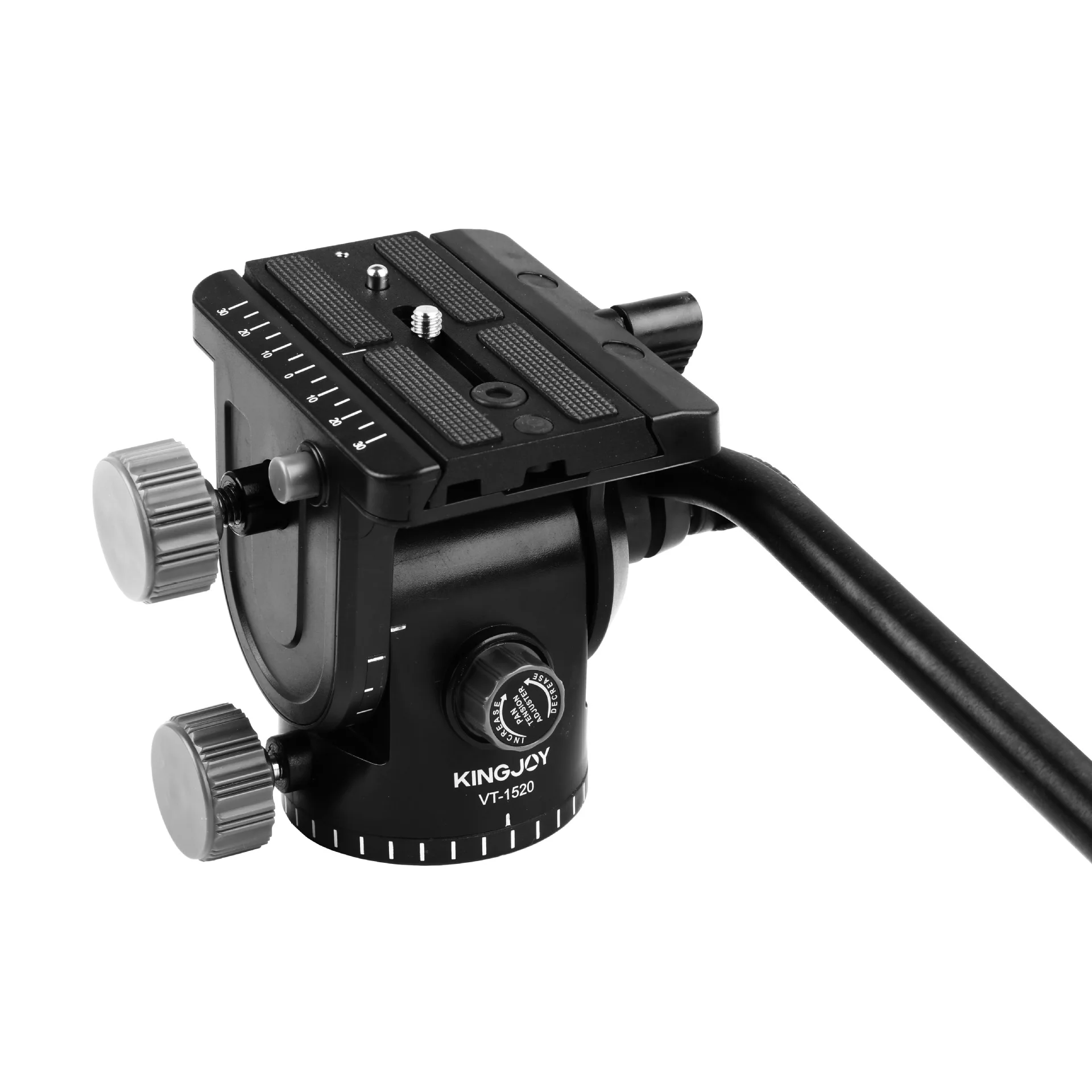 KINGJOY VT-1520 Hydraulic Damping Tripod Head 360 Ball Head with Quick Release Plate for DSLR Photographic Equipment Accessories