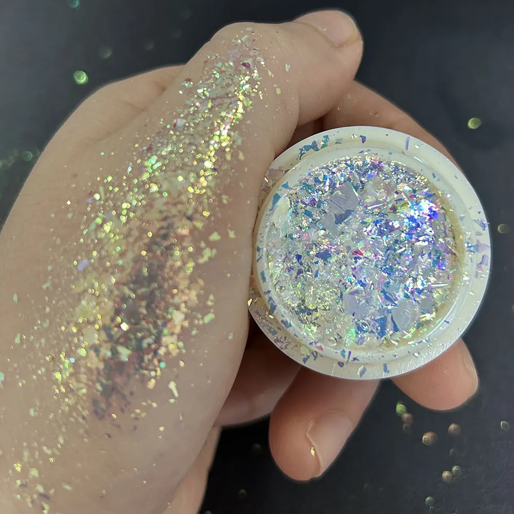 1 Barattolo Ultra-Sottile Velluto Opale Fiocchi Nail Arts Chameleon Lucido Glitter Polvere Fai Da Te Manicure Parti Irregolari Aurora Opale Paillettes