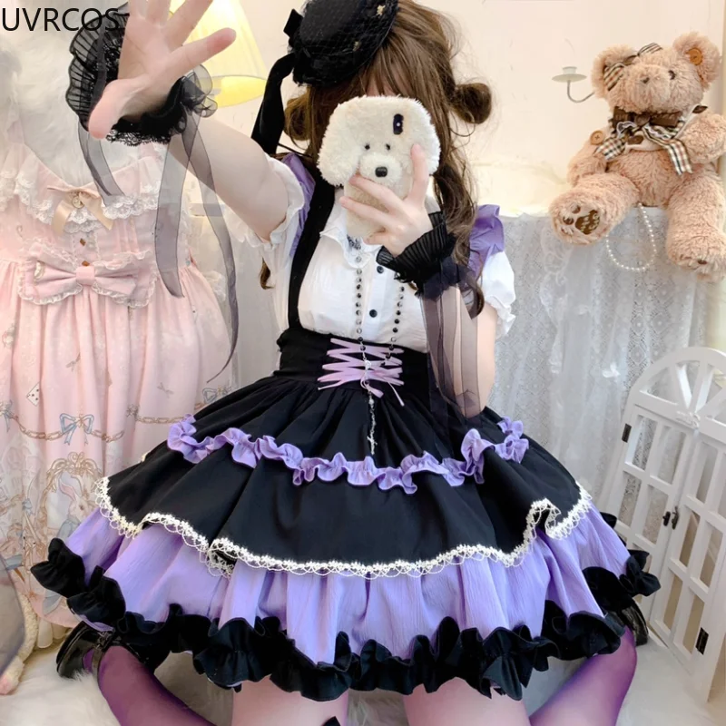 LUCCICA 重ね着風　BIGリボン　姫ロリ　y2k coquette 00s Japanese Kawaii Lolita Style Bow Princess Dress Women Cute