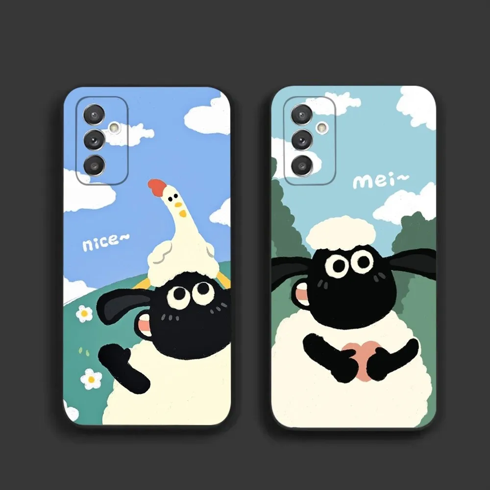 Custodia Per Telefono Cartoon S-Sheep S-404 Per Samsung Galaxy A A13,A21S,A22,A31,A32,A52,A53,A71,A80,A91 Soft Black Cover