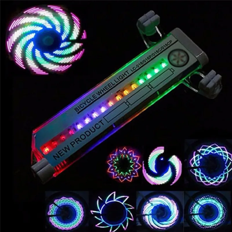 

Bike Tyre Tire Wheel Lights 16 LED Flash Spoke Light Warning Light Colorful Lamp Wheel Light Bike Accessories