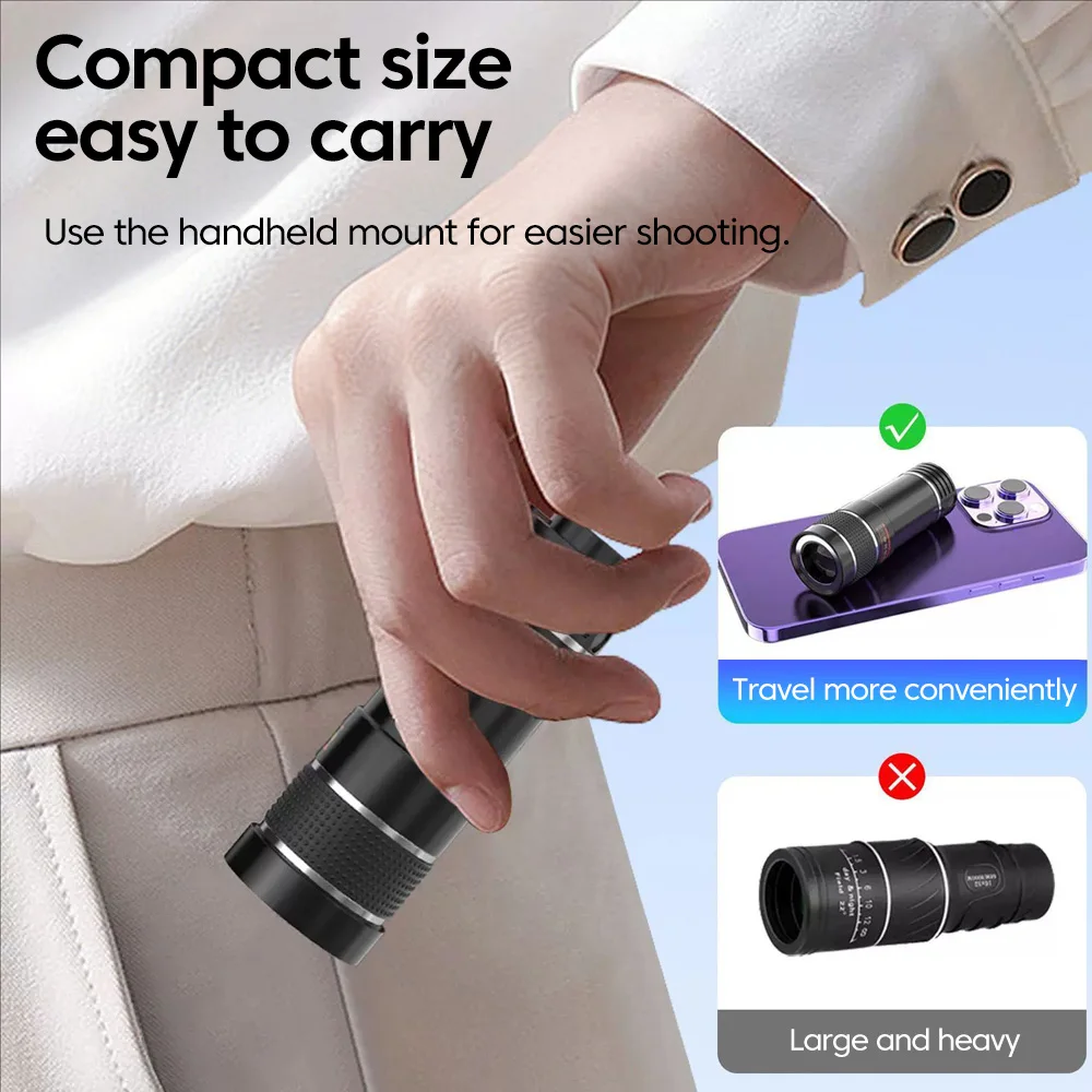 Obiettivo Teleobiettivo 20x per Telefono, Lente Zoom Universale ad Alta Definizione, Effetto Fotografico Esterno, Grande Trasmissione della Luce - Image 3