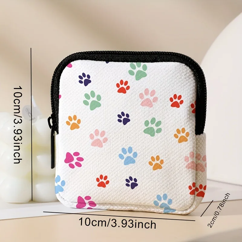 Claw print pattern coin purse, artificial leather zipper storage bag, multifunctional mini headphone case